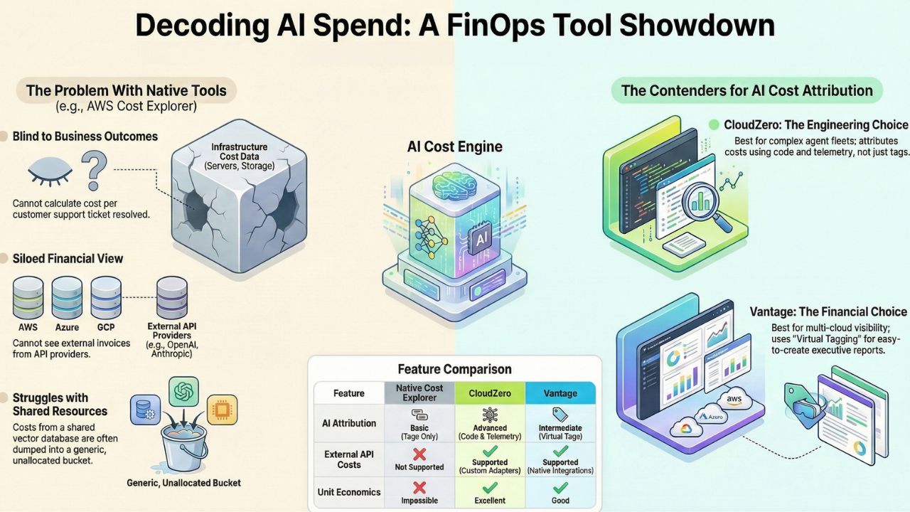 CloudZero vs Vantage vs AWS Cost Explorer for AI FinOps