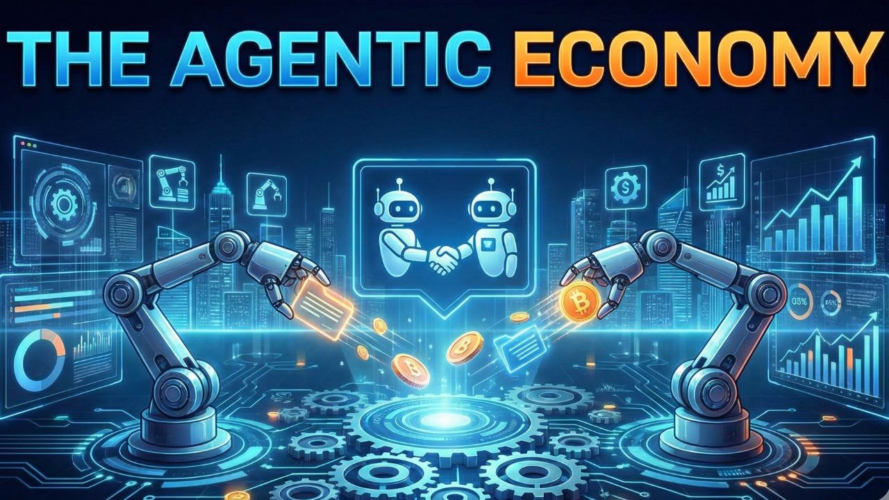 Visualization of two AI Agents shaking hands, symbolizing Bot-to-Bot Commerce