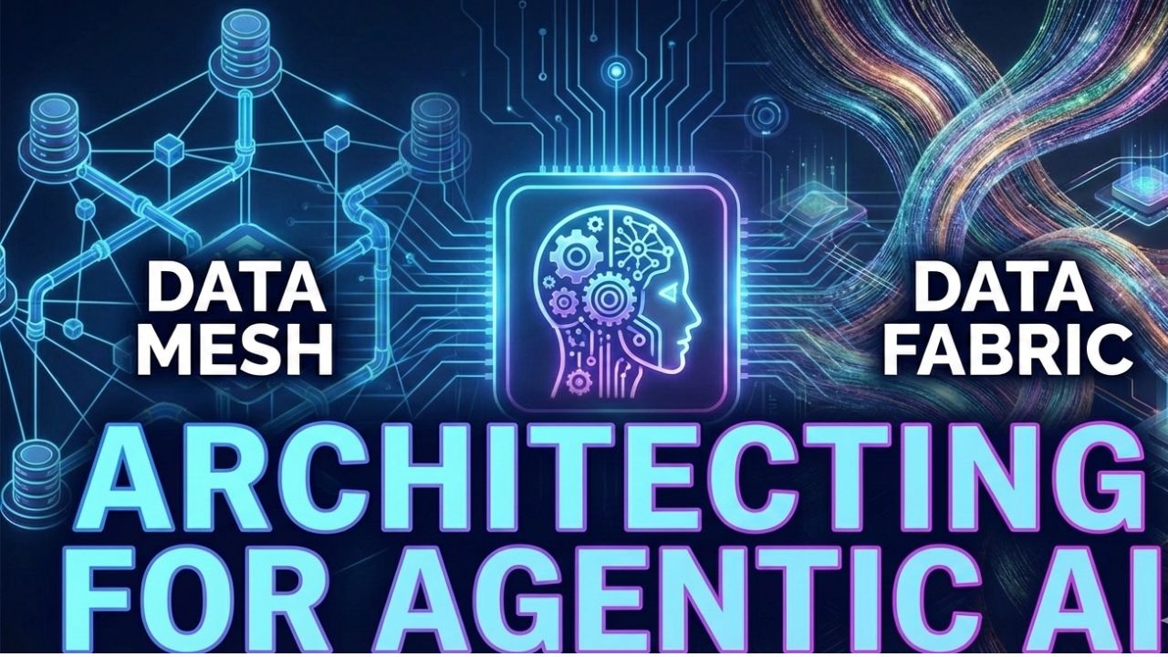 Data Mesh vs Data Fabric architecture diagram for AI