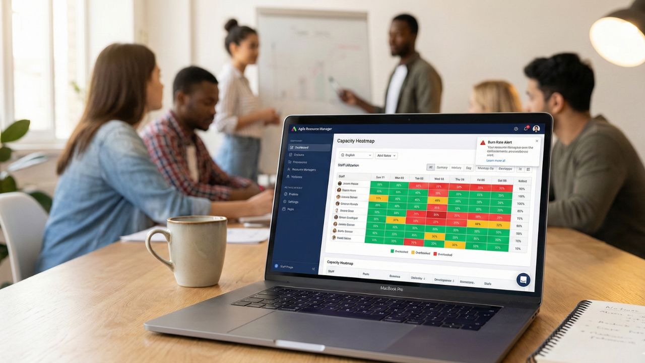 Agile Resource Management Dashboard showing capacity and utilization
