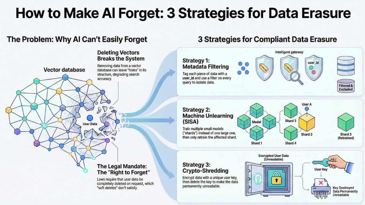 Machine Unlearning and Vector Database Erasure