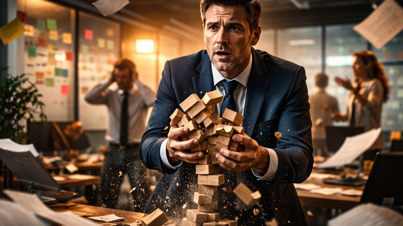 Executive coach mentoring a team in a modern agile workspace