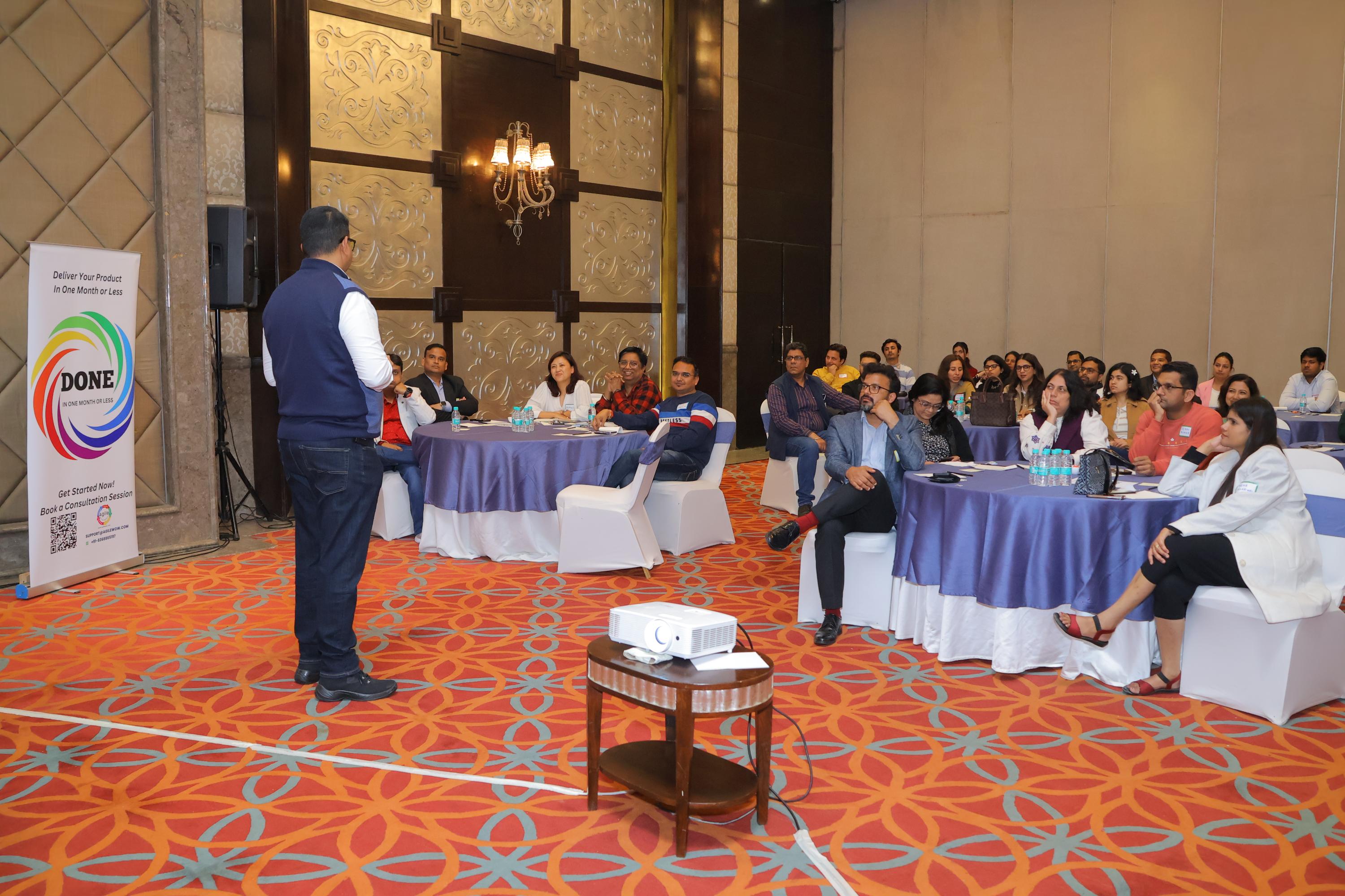 Aashish Nagar presenting on Automated Agility at Agile Leadership Day India