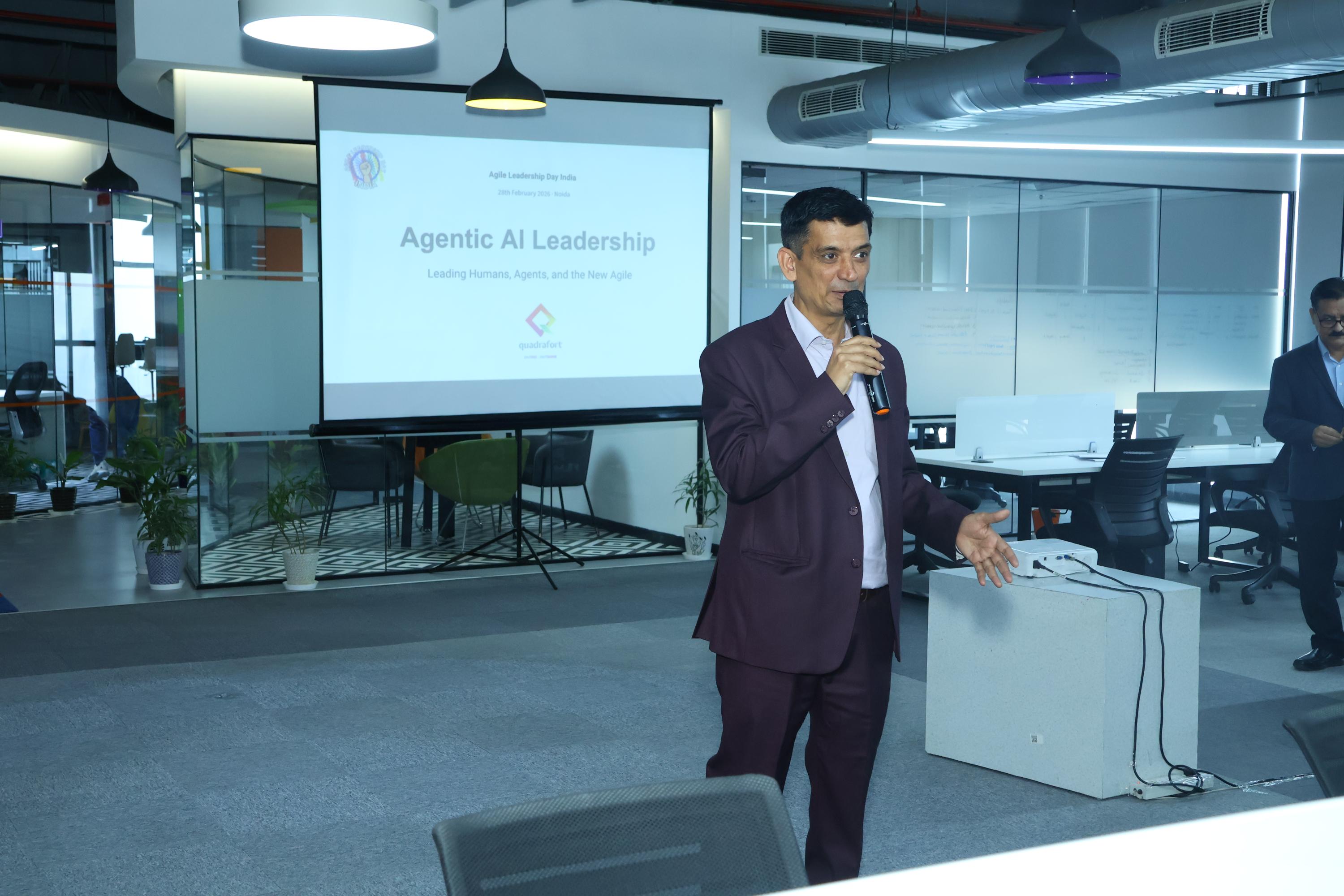 Sanjay Saini delivering the CEO Keynote at ALDI 2026